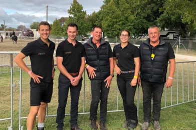 VS Equine Vets pictured from left to right Johnny Atkins (Dannevirke), Mike Fitzgerald (Waipukurau), Dave Kruger (Napier), Nicolette Adamson (Waipukurau), and Richard McKenzie (Hastings)